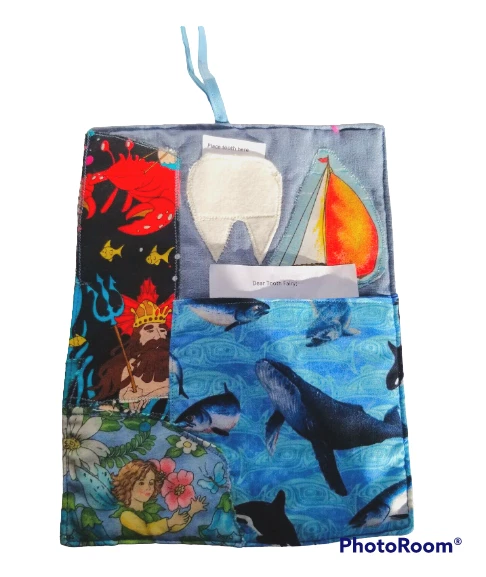 Tooth Fairy Hanger Pouch Homemade Quilted Unisex Boys and Girls
