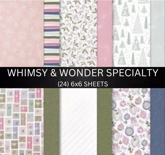 Papel Stampin Up WHIMSY & WONDER SPECIALTY Serie de Diseñador (24) 6x6 Hojas DSP