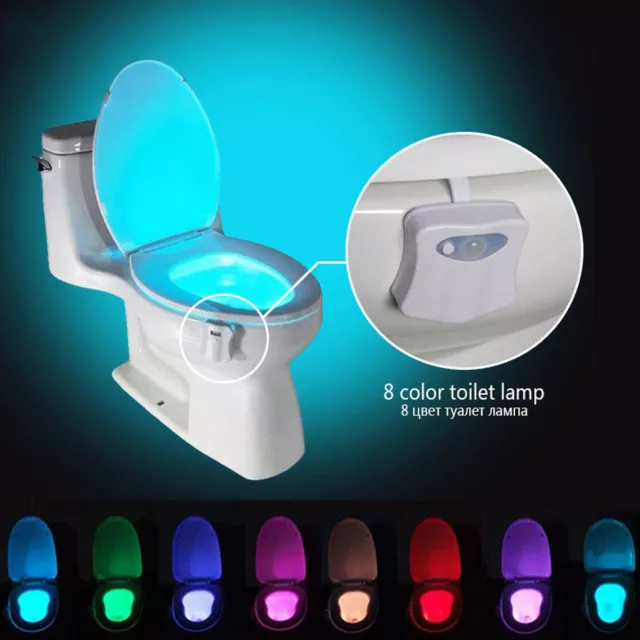 Lumière Salle de Bain LED Pour Cuvette Toilette Wc RGB Universel Avec Capteur 3