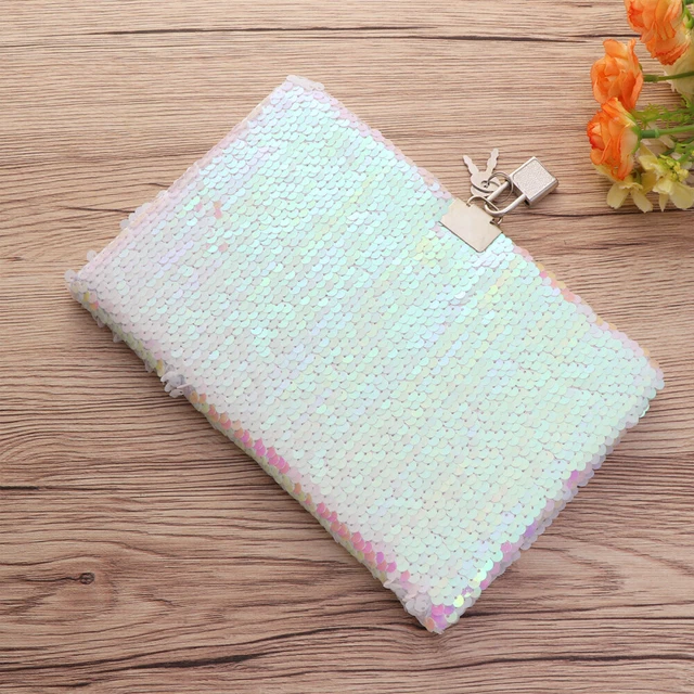 Carnet De Notes Sirène En Peluche Avec Cadenas - Journal à Paillettes Pour Secrets, Dessins Ou Idées - Cadeau Pour Filles, Femmes