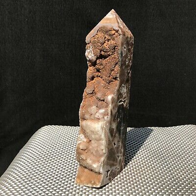 2.9LB  Natural sphalerite geode Druzy Quartz Crystal Obelisk Tower Healing C185