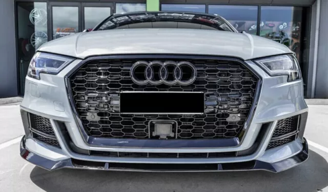 Front Grill Audi A3 8V 2017-2020 Honeycomb Total Black Hole Rs3 Acc Radar 3