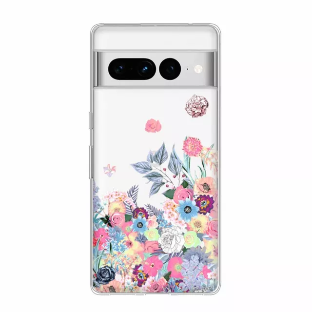 For Google Pixel 8 Pro 7A 6A 5A 4A XL Pretty Flower Shockproof Phone Case Cover