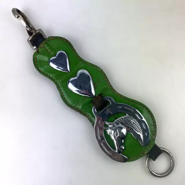 GREEN LEATHER HORSE MEDIALLIONS Saddle Harness Bridle Tack Pequet Handmade Decor