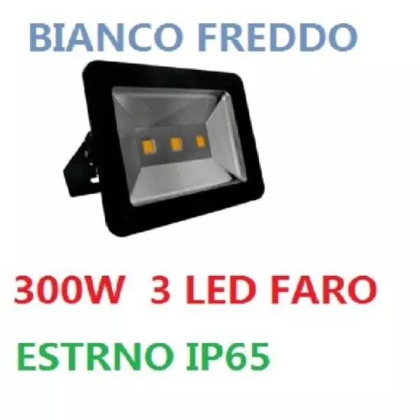 Faro Foco Proyector LED 150w Vatios Negro Ip65 Exterior Con 3 Alta Energía White