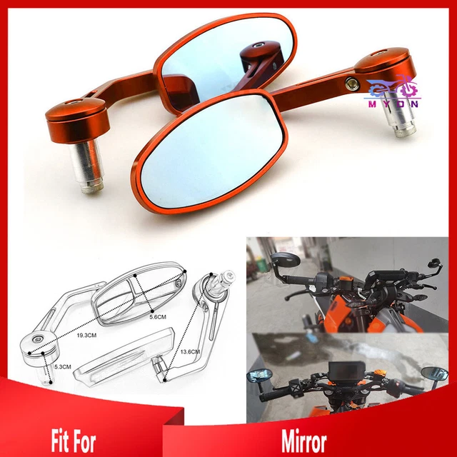 Oval Handlebar Bar End Rear View Side Mirrors Fit For DUKE 125 200 250 390 690