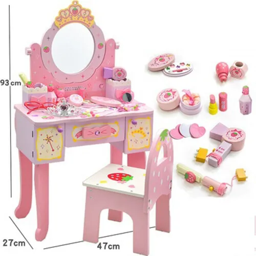 360Home rosa fresa maquillaje infantil peluquería infantil con tres espejos M
