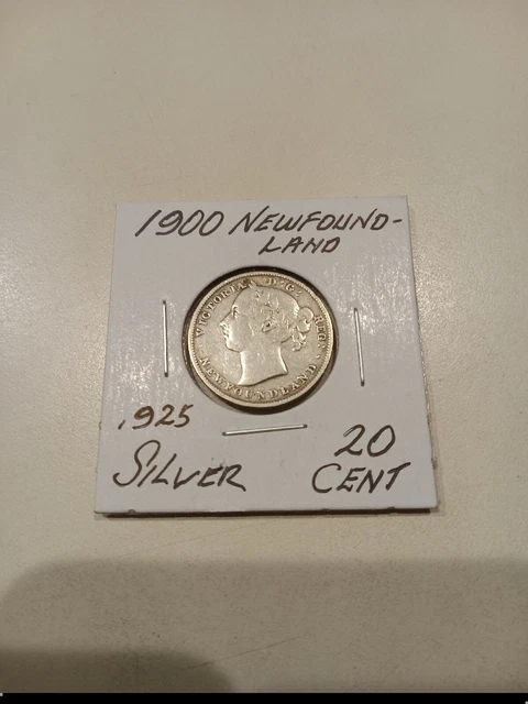 1900 Newfoundland 20 CENT , SILVER.
