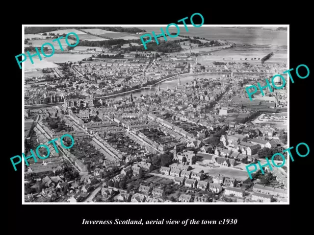 OLD 6 X 4 HISTORIC PHOTO OF INVERNESS SCOTLAND AERIAL VIEW OF THE TOWN c1930 1