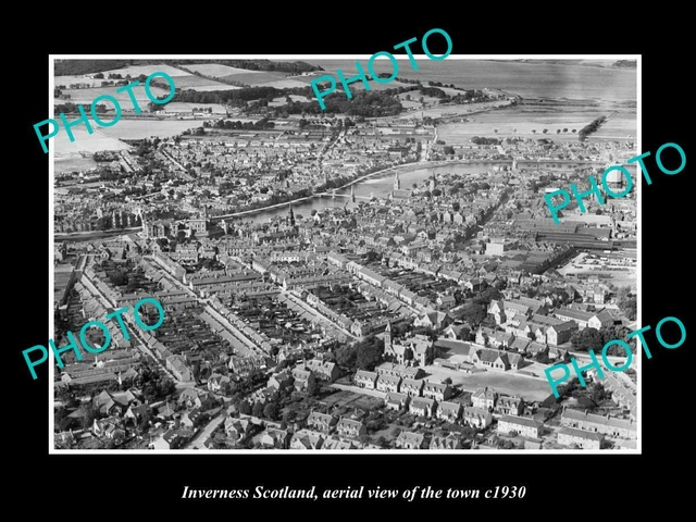 OLD 6 X 4 HISTORIC PHOTO OF INVERNESS SCOTLAND AERIAL VIEW OF THE TOWN c1930 1