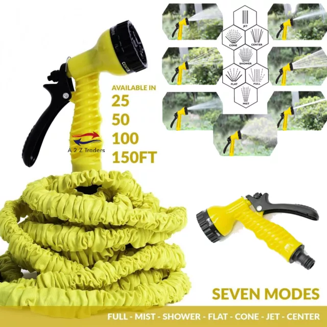 Expandable Garden Hose Flexible 25/50/100/150 Pipe Expanding With Spray Gun 📯