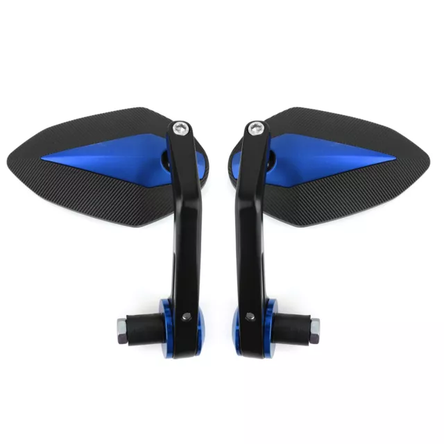 Bleu Rétroviseurs Miroirs Latéral Embout de Guidon de Moto/Scooter Diamant/22mm