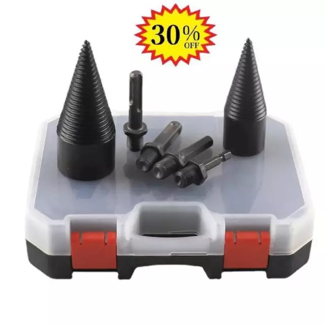 High Speed Twist Firewood Drill Bit Wood Splitter Screw Splitting Cone Driver-