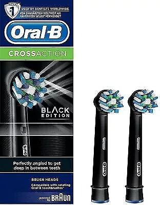 Oral-B CrossAction Toothbrush Heads Black - 2 Pack