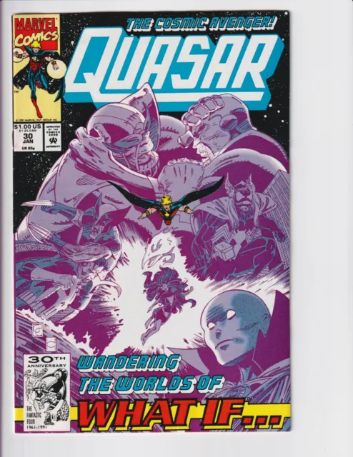 QUASAR #30 (1992) NM- 1st VENOMIZED COVER (Thor) -Thanos Appearance-What If...
