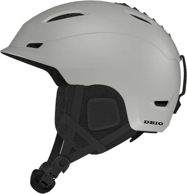 DBIO Snowboard Helmet Ski Helmet Adults-with 9 Adjustable Vents ABS Shell - GRAY