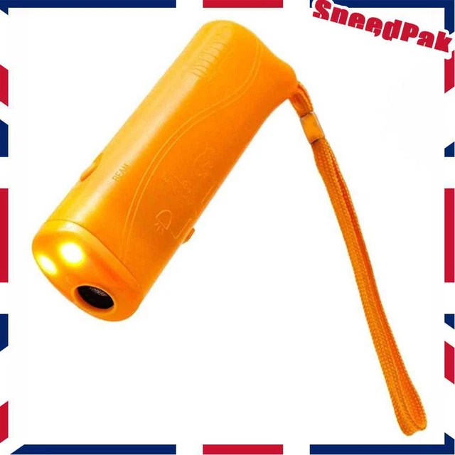 Repelente ultrasónico para perros plástico con linterna LED para accesorios para mascotas (amarillo)