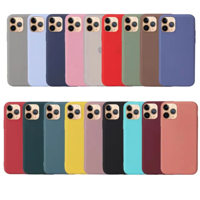 Case For iPhone 11 12 13 14 15 Pro Max XS X XR  Colour Shockproof Silicone Cover