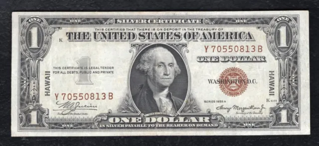 Fr. 2300 1935-A $1 One Dollar “Hawaii” Silver Certificate Note Extremely Fine (C