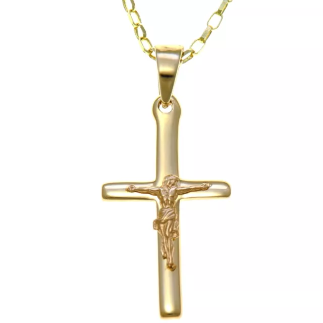 9CT Gold St Heiliger Christophorus Anhänger Halskette Mit 45.7cm Kette -  18mm