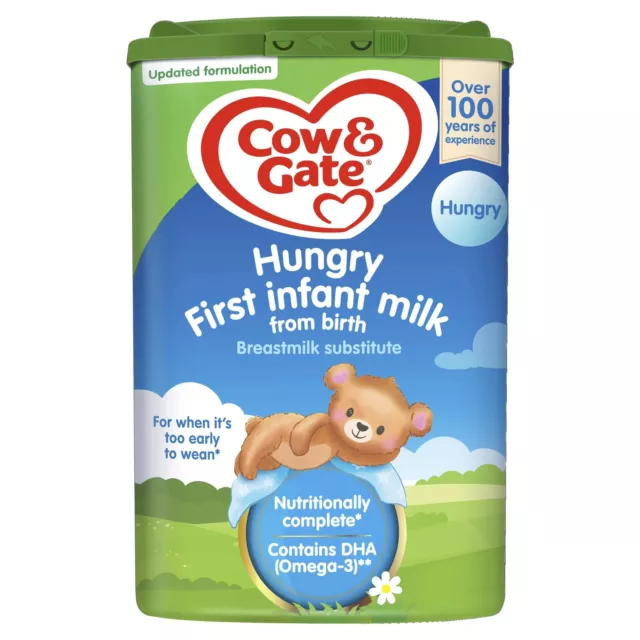 5 x 800 Grams cow and gate first infant milk Extra Hungry