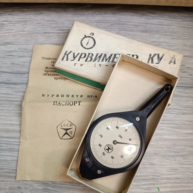 VINTAGE SOVIET DRAFTING tool boxed opisometer Curvimeter KY-A map scale ...