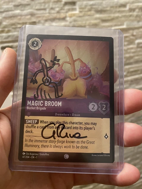 Giulia Rivi DISNEY LORCANA CARD Magic Brooms Foil Signed + Sketched Giulia Riva ...