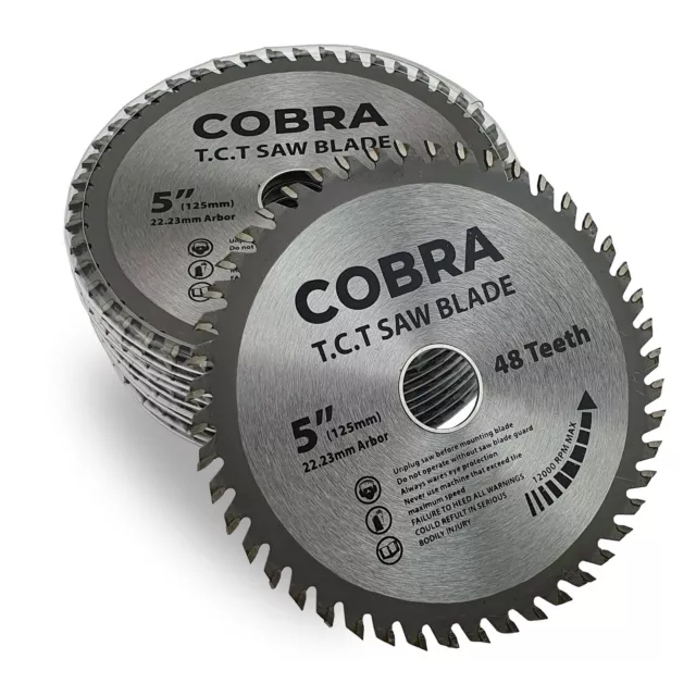 COBRA 5" / 125mm Circular Aluminium Cutting Saw Blade Disc - 10 Pack - Meat Axe
