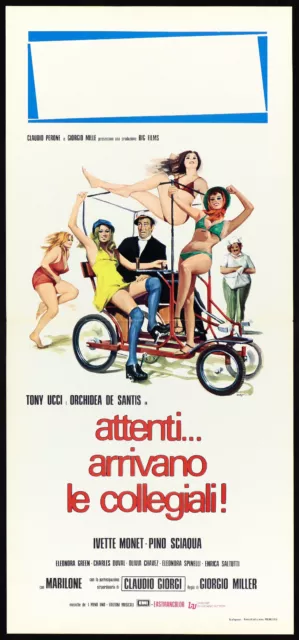 Attenti Arrivano Le Collegiali Locandina Film Sexy Erotico 1975 Playbill Poster