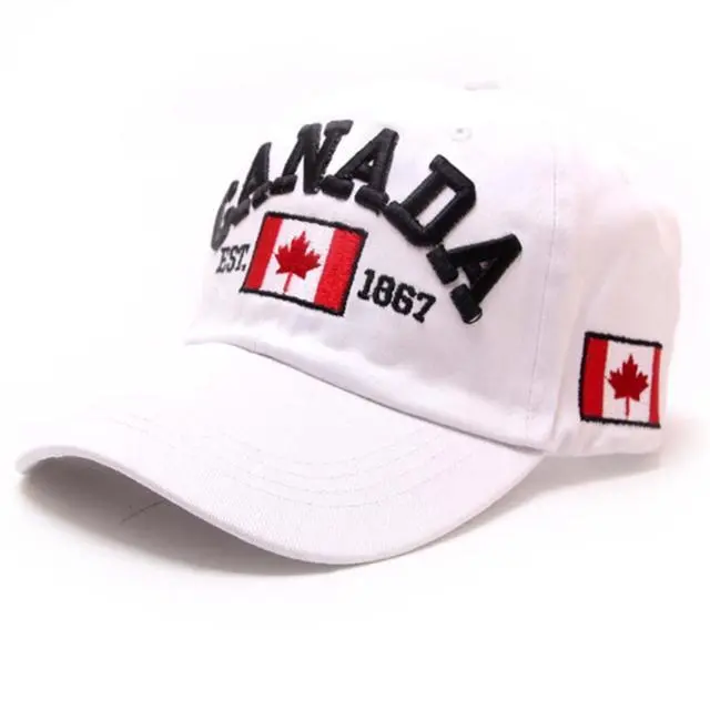 Canada Winter Cap Beanie Knitted Embroidered Canadian Flag Maple Leaf Emblem Hat