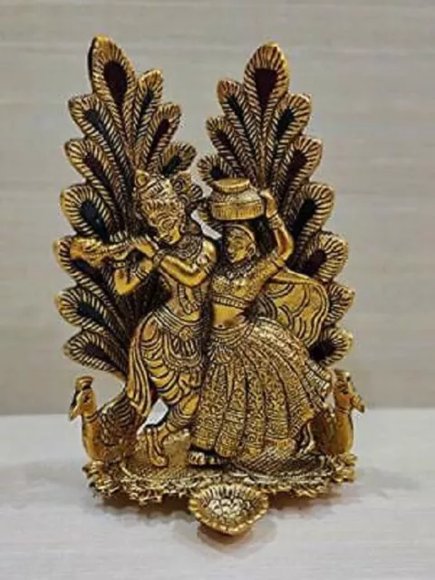 Radha krishna Statue Beautiful Peacock Design Idol Murti Figurine Sculpture