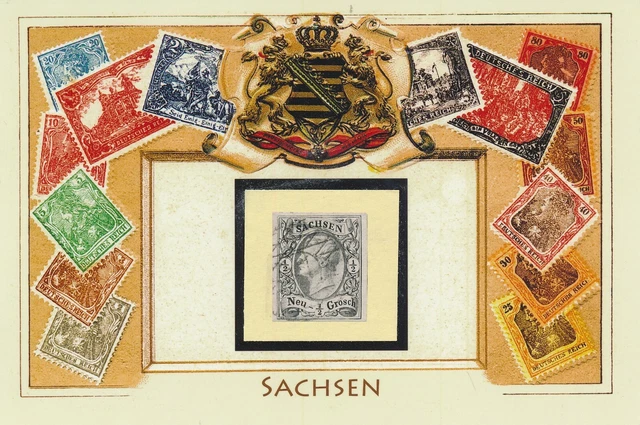 04 Sachsen, Altdeutschland Nr. 8;  1/2 Neu Groschen