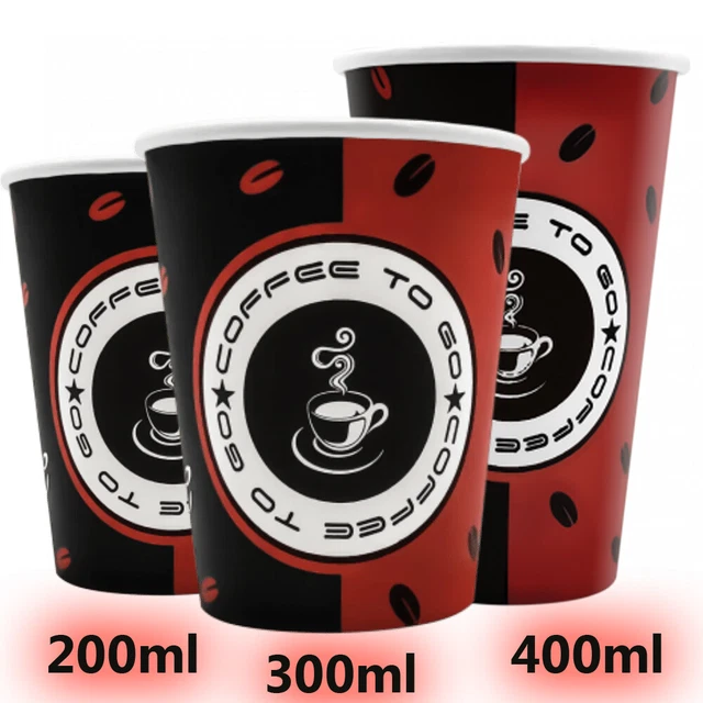 Qualitäts Coffee TO GO Becher 200ml 300ml 400ml 1000 Kaffeebecher Pappbecher 0,2