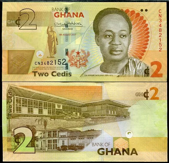 Ghana 2 Cedis 2017 P 37A UNC