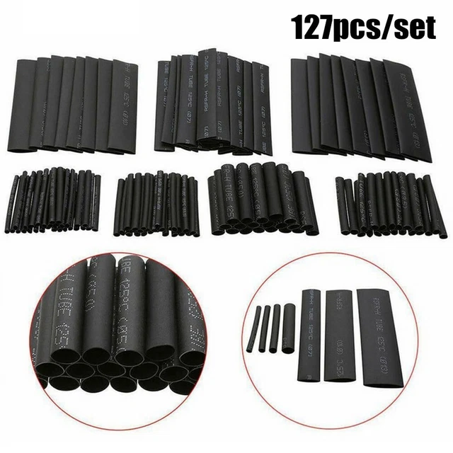 127 piezas tubo de aislamiento eléctrico reductor de calor envolvente de cable manga de cable