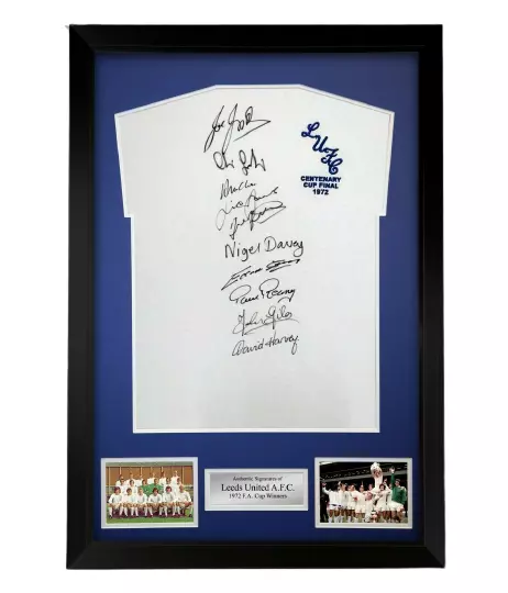 Framed 1972 Fa Cup Hand Signed Leeds United 1972 Shirt Coa Proof Autograph Utd 2