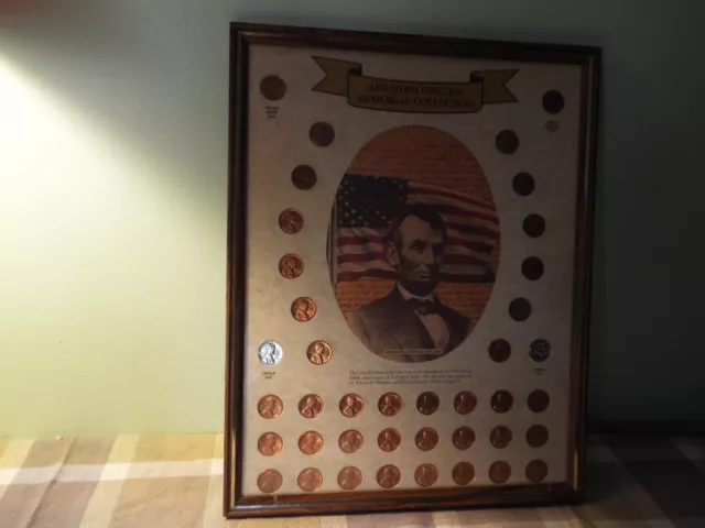 Abraham Lincoln Memorial Framed Penny Collection 1959-1977