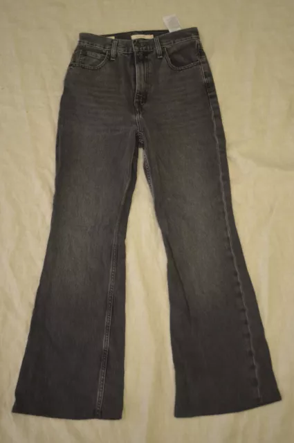 Levi's Premium Jeans Womens 26x28 Black 70s High Waist Flared Leg Denim BIG E