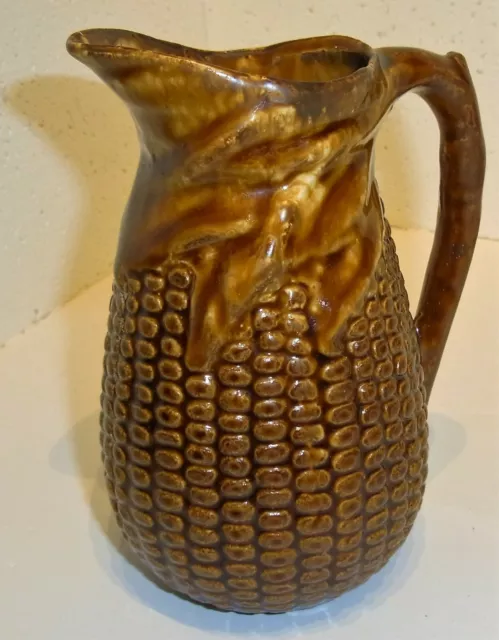 alter schöner kleiner Keramik Krug / Vase, Maiskolben-Muster, ca: H 18 cm, 335 g