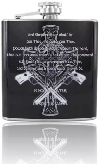 6oz Boondock Saints Prayer Vinyl Wrap Stainless Steel Flask