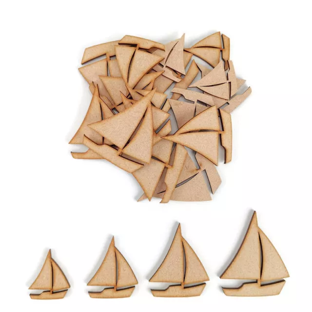 Ship Yacht MDF Craft Shapes Wooden Blank Decoration Embellishment Sea Boat Pack