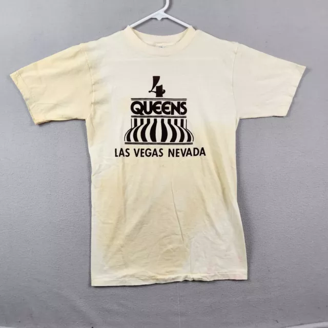 Vintage 4 Queens Casino/ Hotel Las Vegas Nevada Shirt M Stained Thrashed