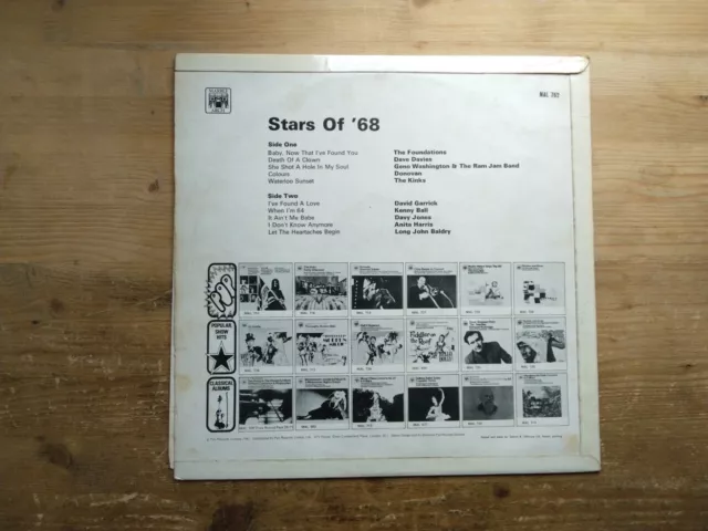 Stars of 68' Compilation Very Good Vinyl LP Record Album MAL 762 2