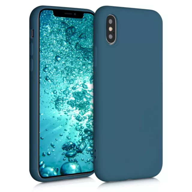 Apple iPhone XS Hülle - gummiertes TPU Silikon, Neu/OVP, in Tea matte (Petrol)