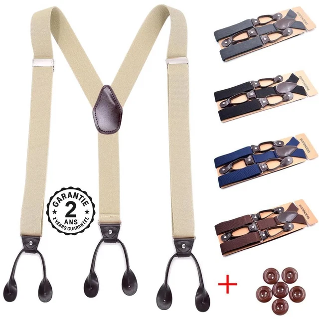 Bretelles Homme Extra Fortes Réglables élastiques - 4 Clips Robustes, Neuf Avec étiquettes