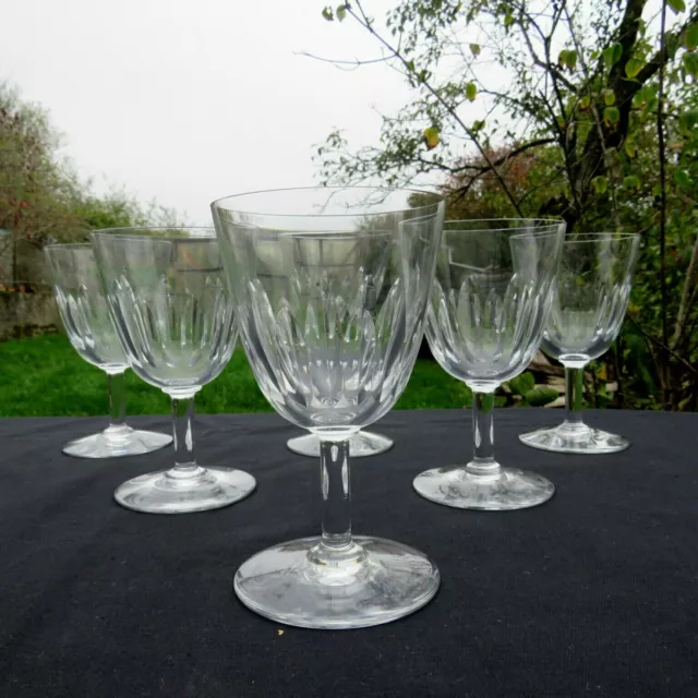 6 verres à vin  en cristal de baccarat modèle lorraine signé 1