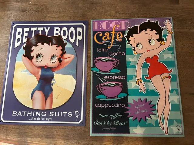 2 Betty Boop Metal Signs