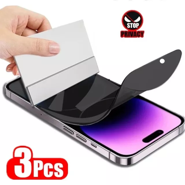 Film Protection ANTI-ESPION Hydrogel iPhone 15 14 SE 13 12 Mini 11 Pro XR X Max