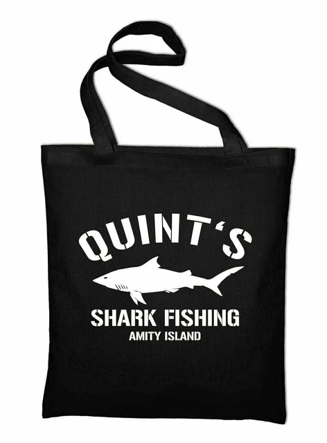 Quint's Shark Pêche Amitié Île Jaws Sac en Toile de Jute Le Blanc Hai