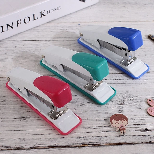 Blue Green Red Metal FullStrip Stapler for Office Desk Reliable and Convenient